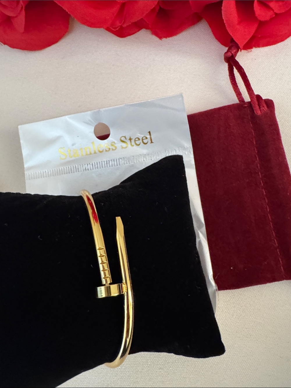 Gold Nail-Style Bracelet- Petite